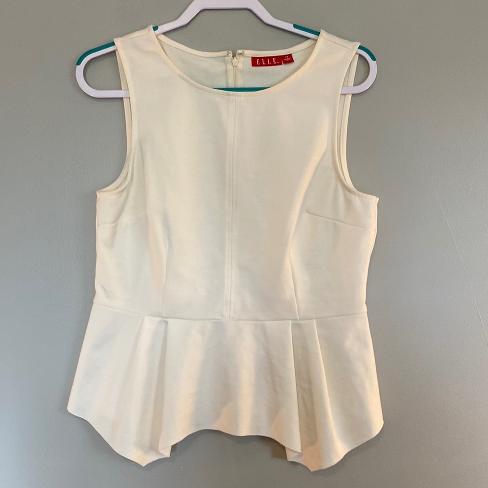 Cream Elle Peplum top size 14